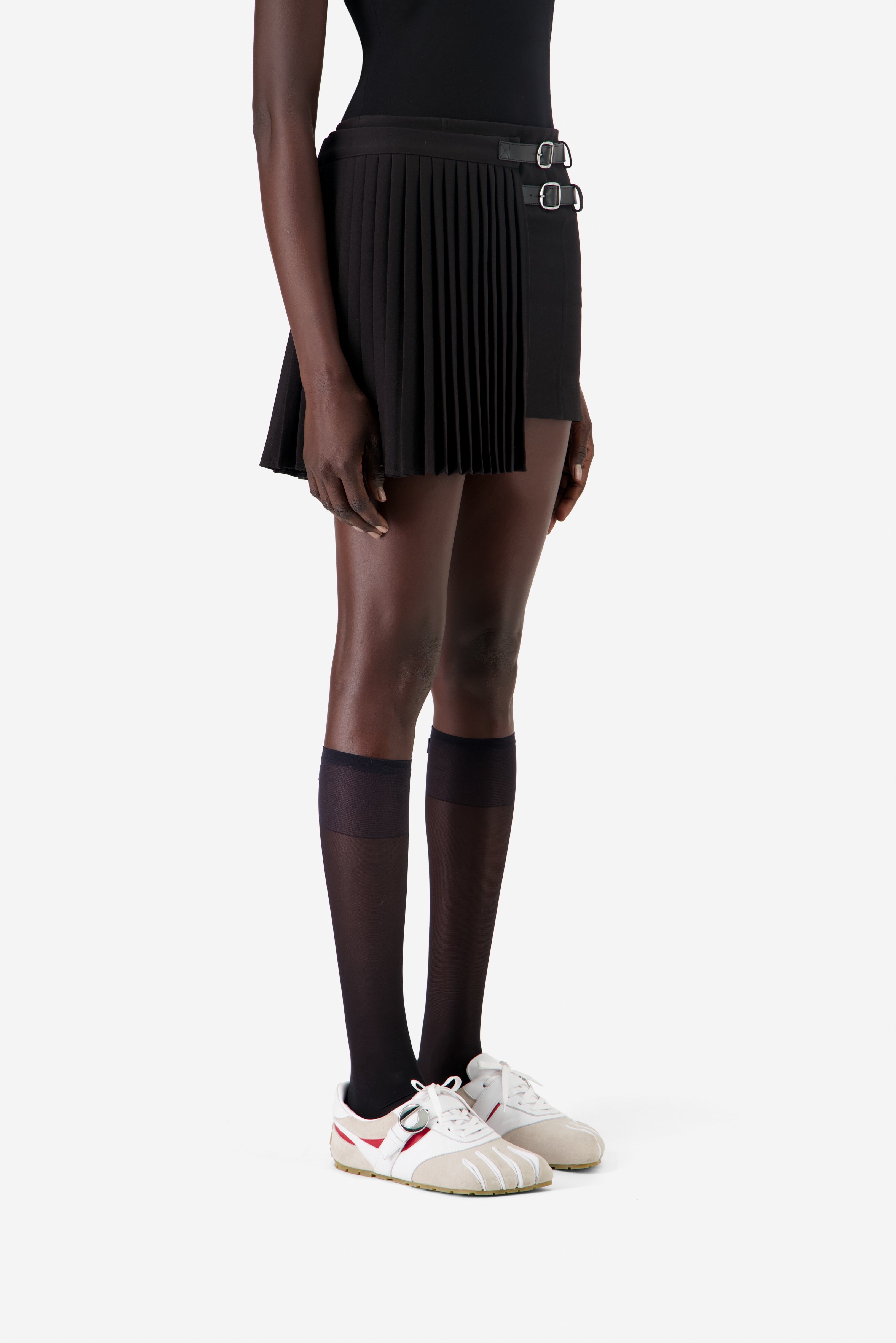 Pleated Uniform Mini Skirt