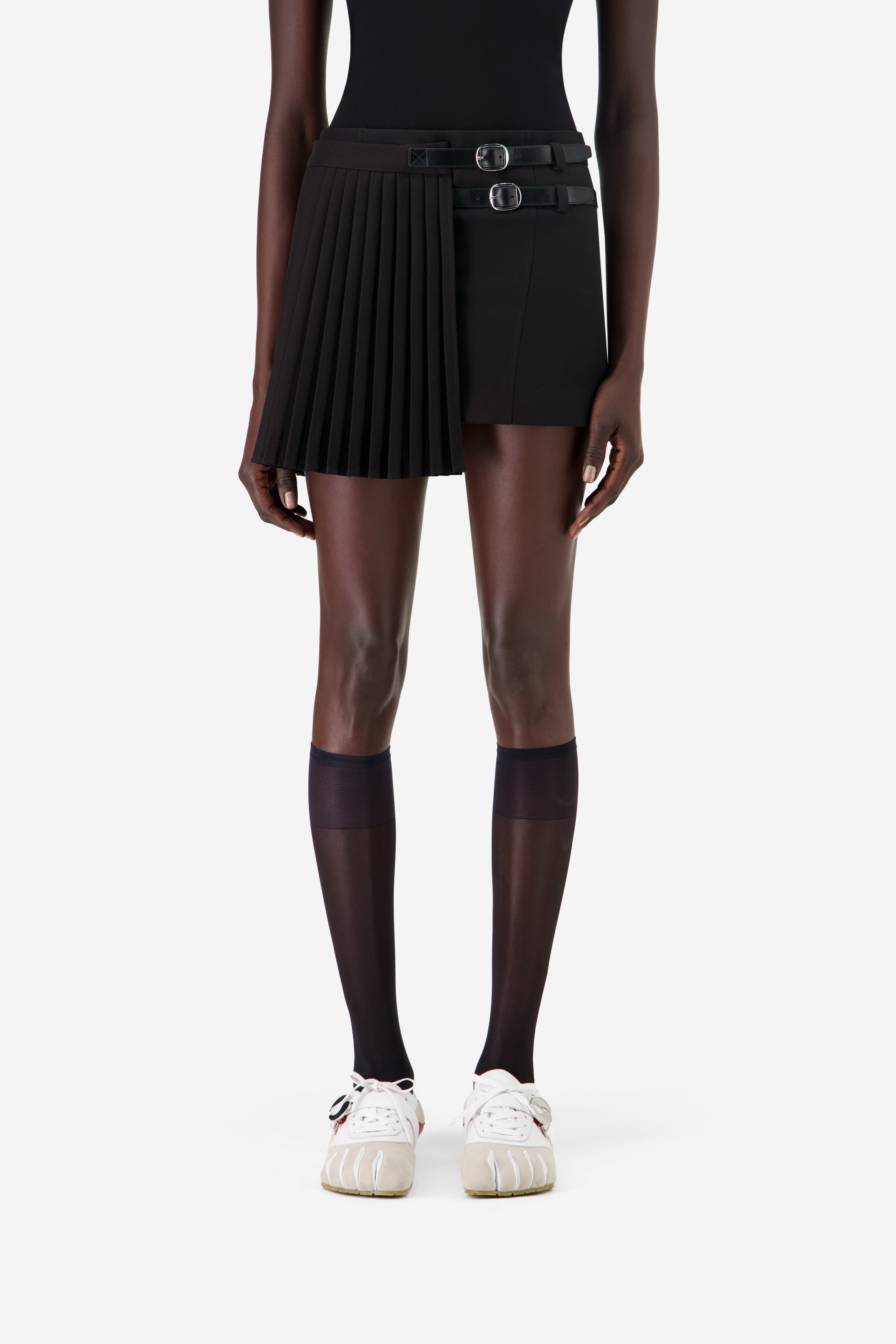 Pleated Uniform Mini Skirt
