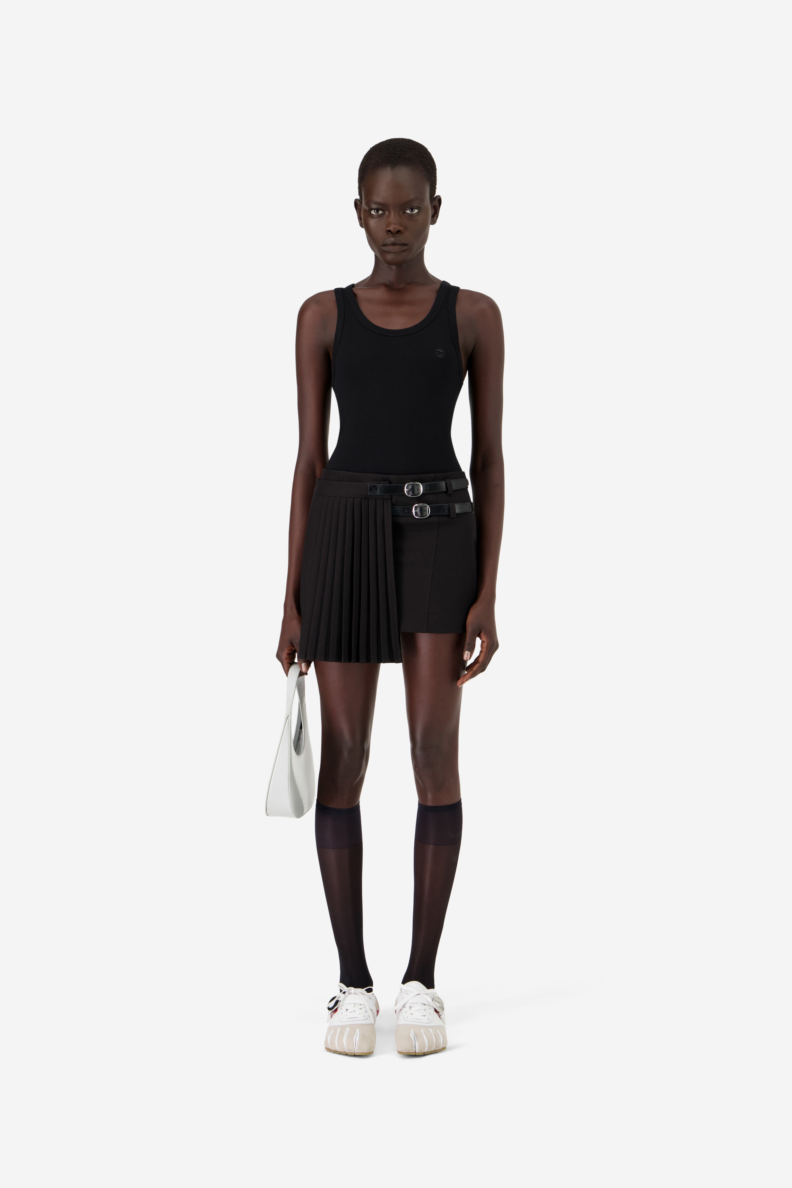 Pleated Uniform Mini Skirt