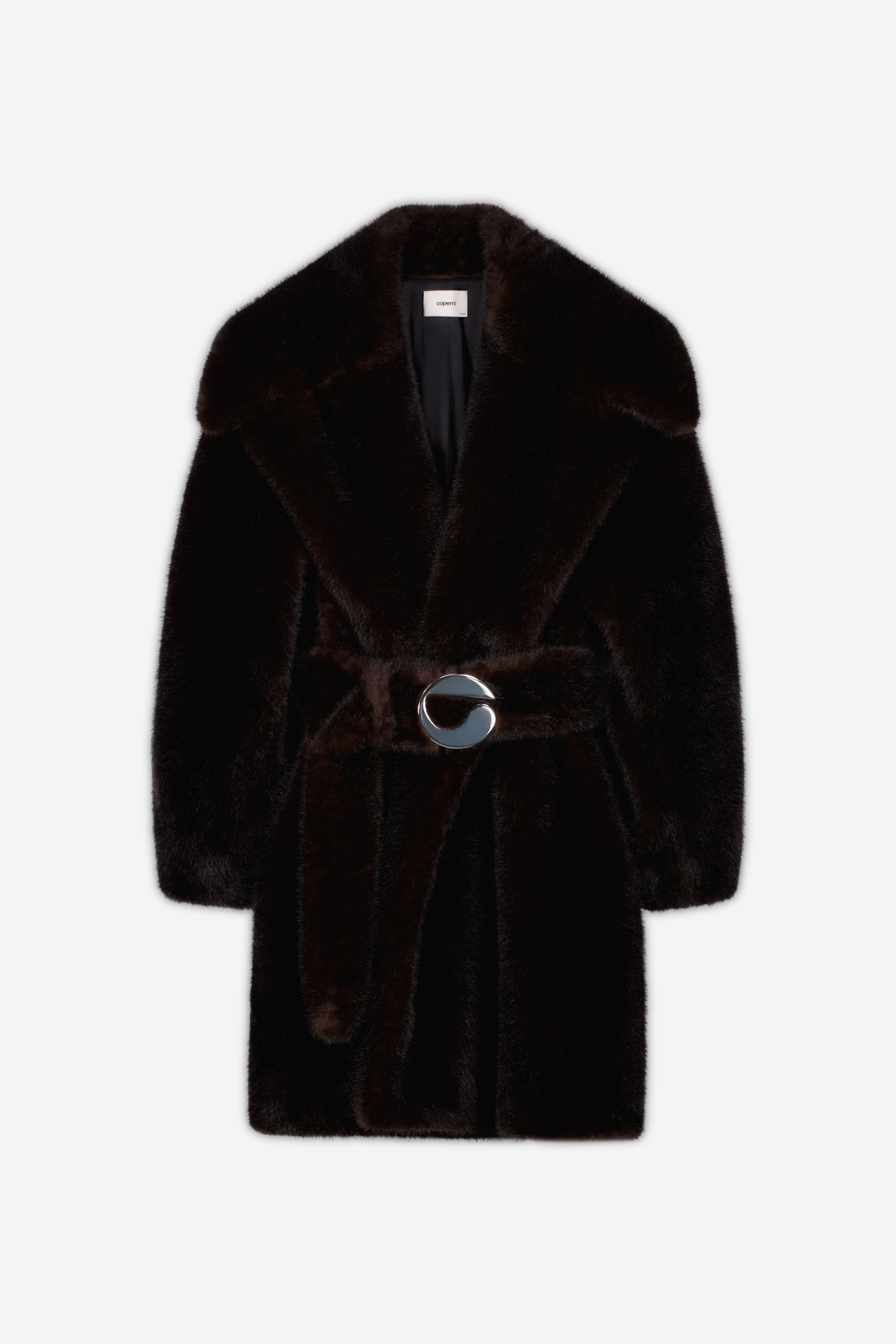 Faux Fur Belted Coat