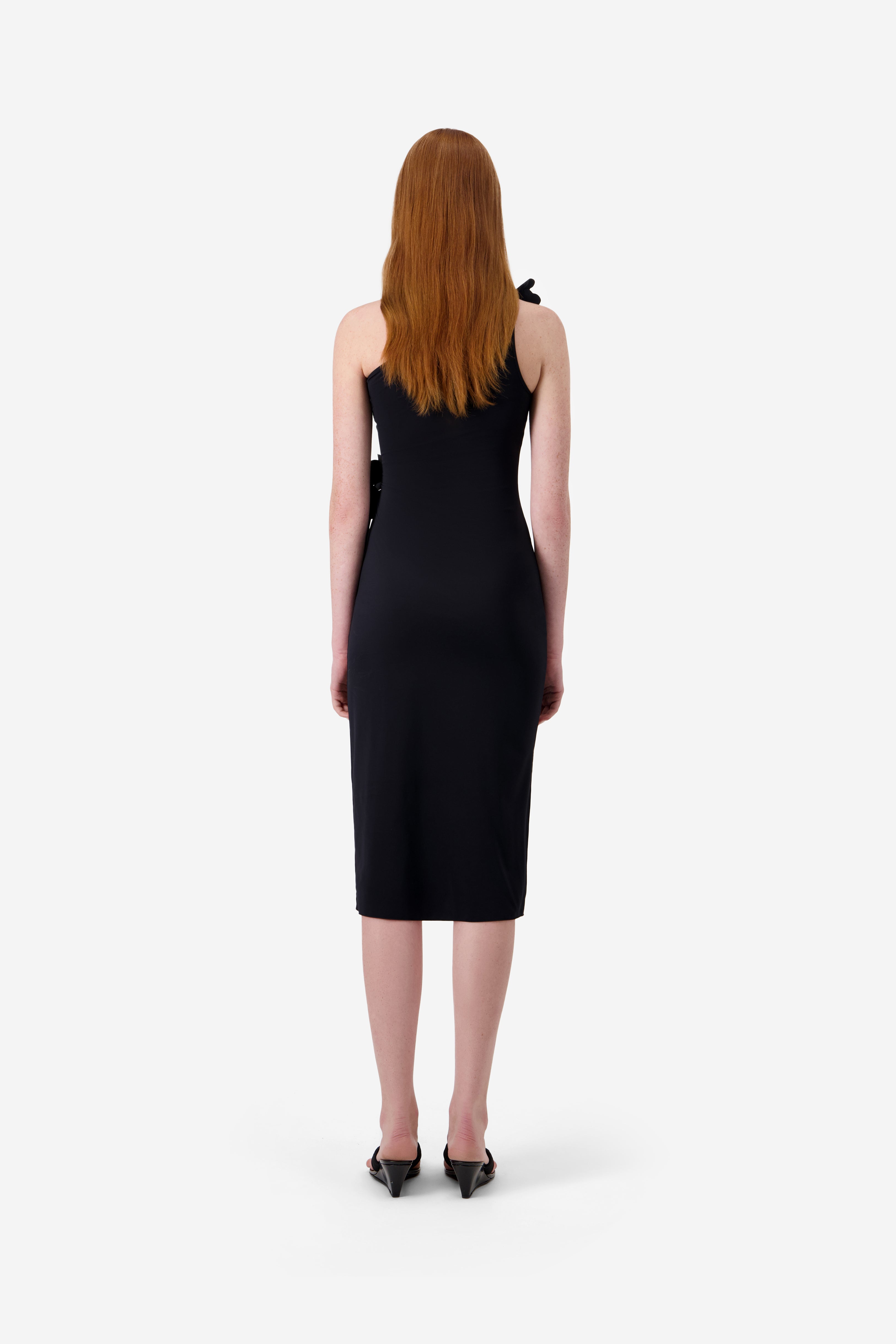 Asymmetric Mini Flower Gown