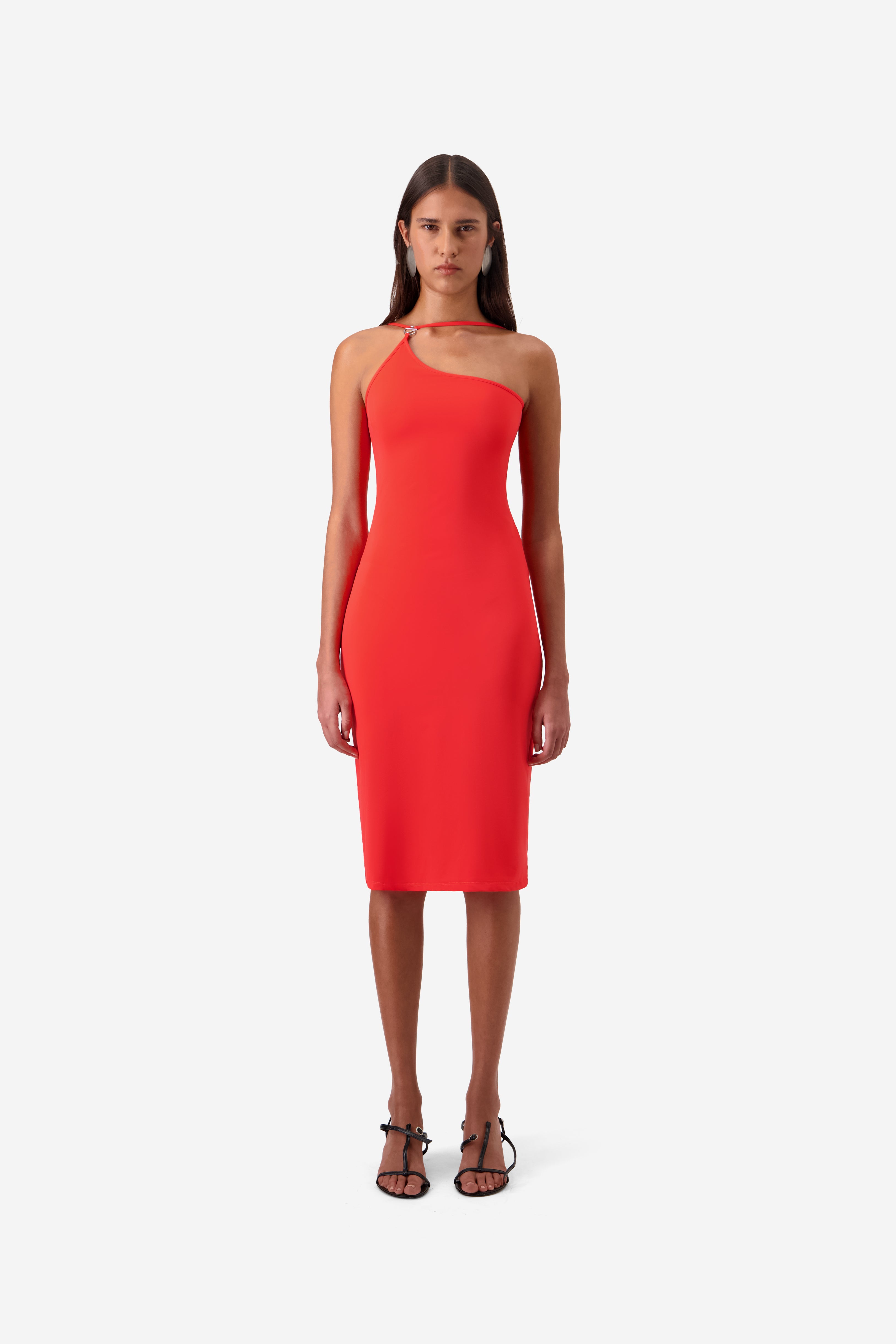 C-Logo One Shoulder Dress