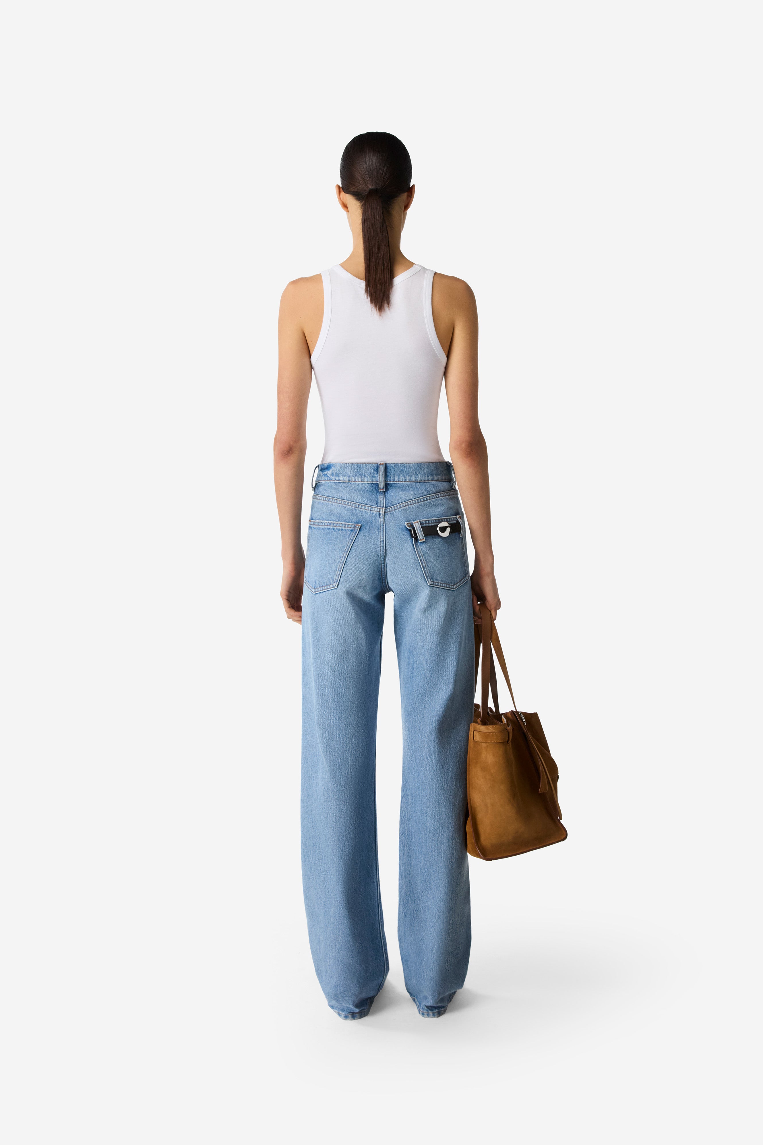 Straight Leg Denim Pants
