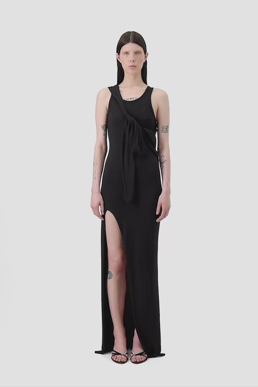 Knotted Jersey Maxi Dress
