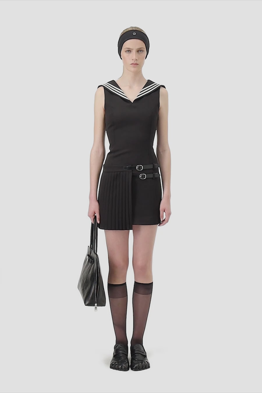 Pleated Uniform Dress