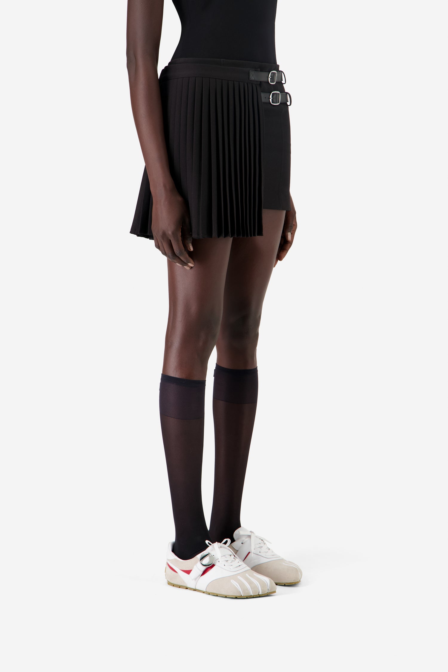 Pleated Uniform Mini Skirt