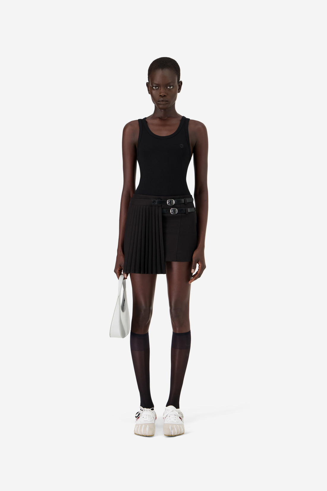 Pleated Uniform Mini Skirt