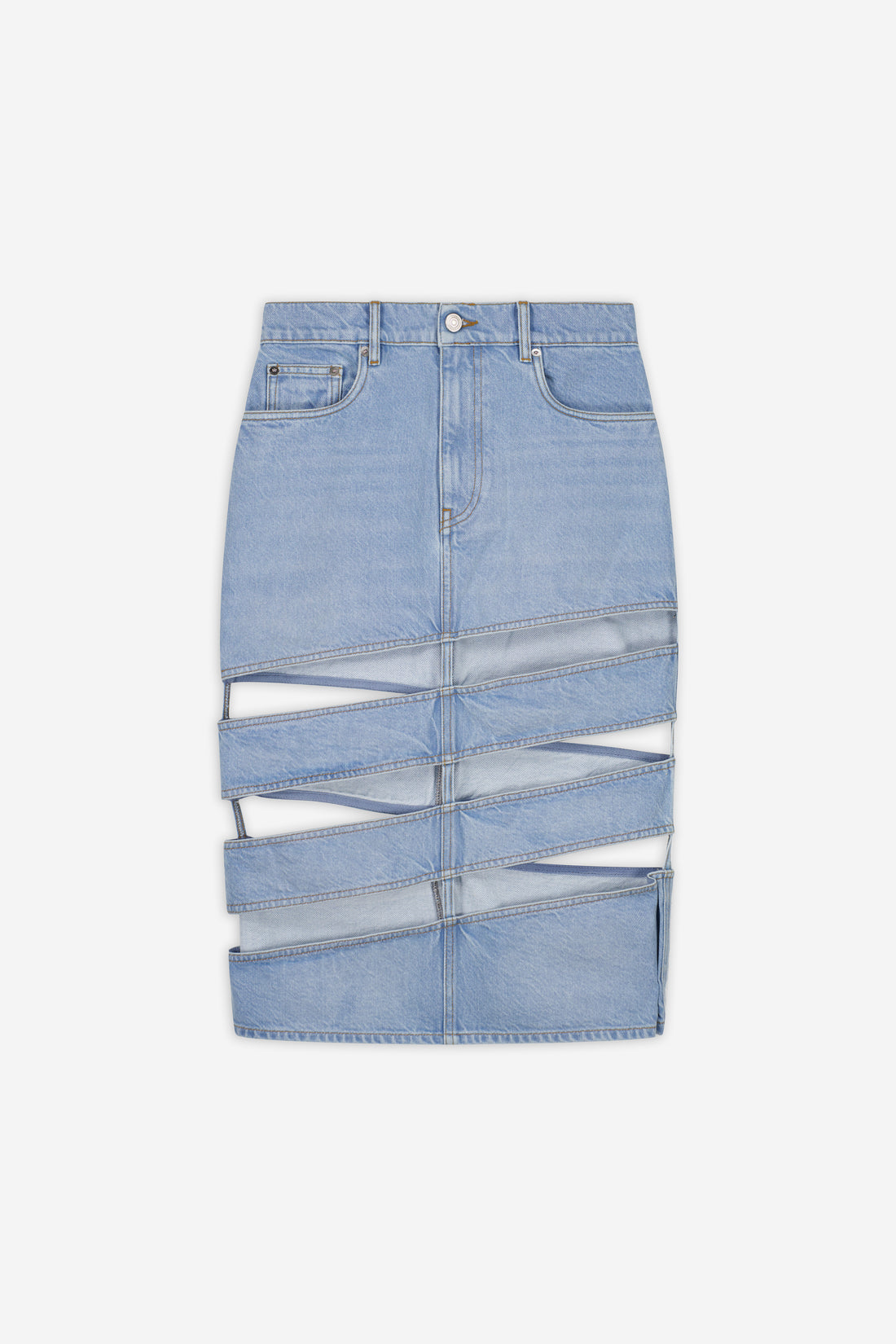 Spiral Denim Skirt
