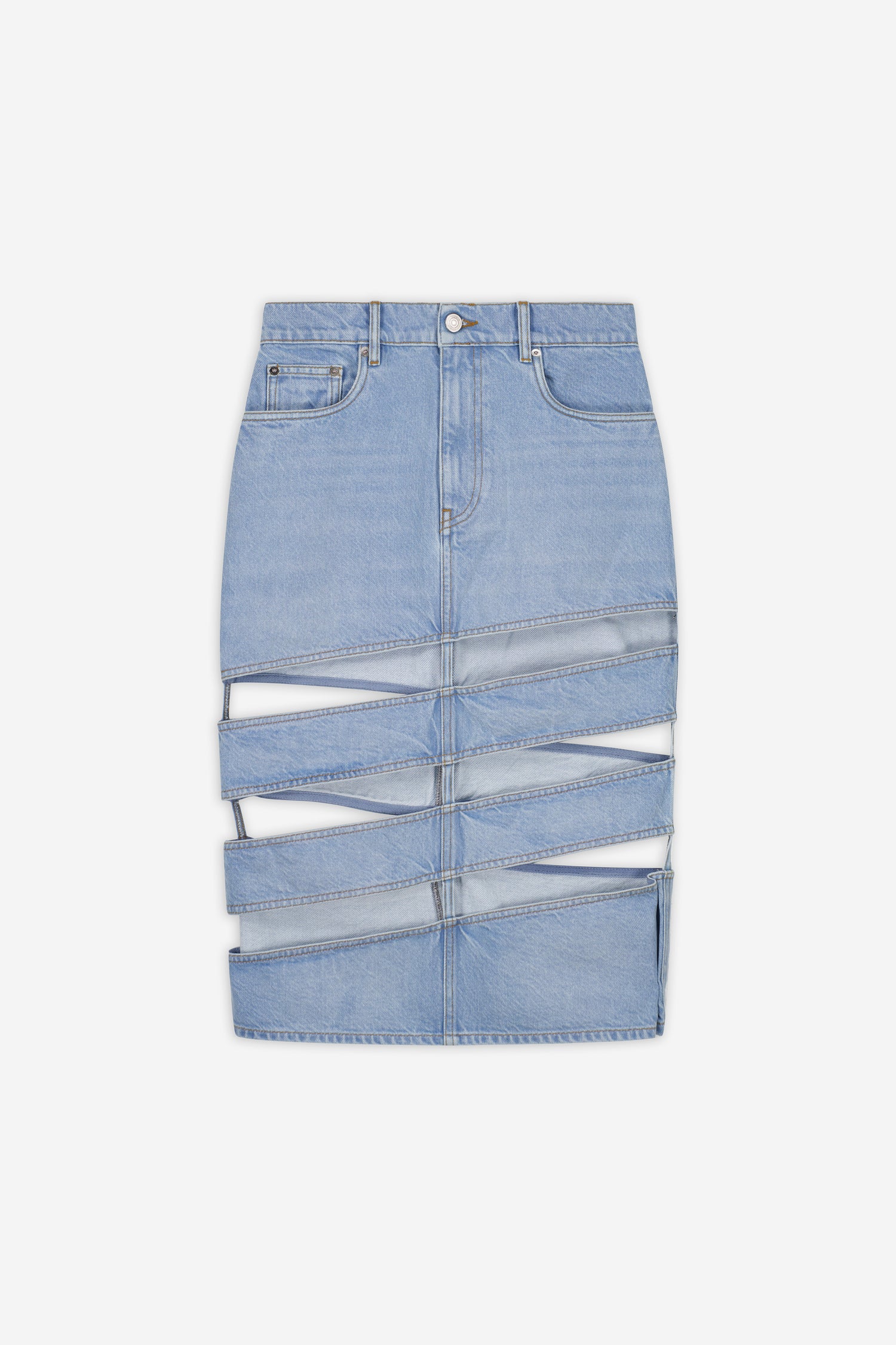 Spiral Denim Skirt