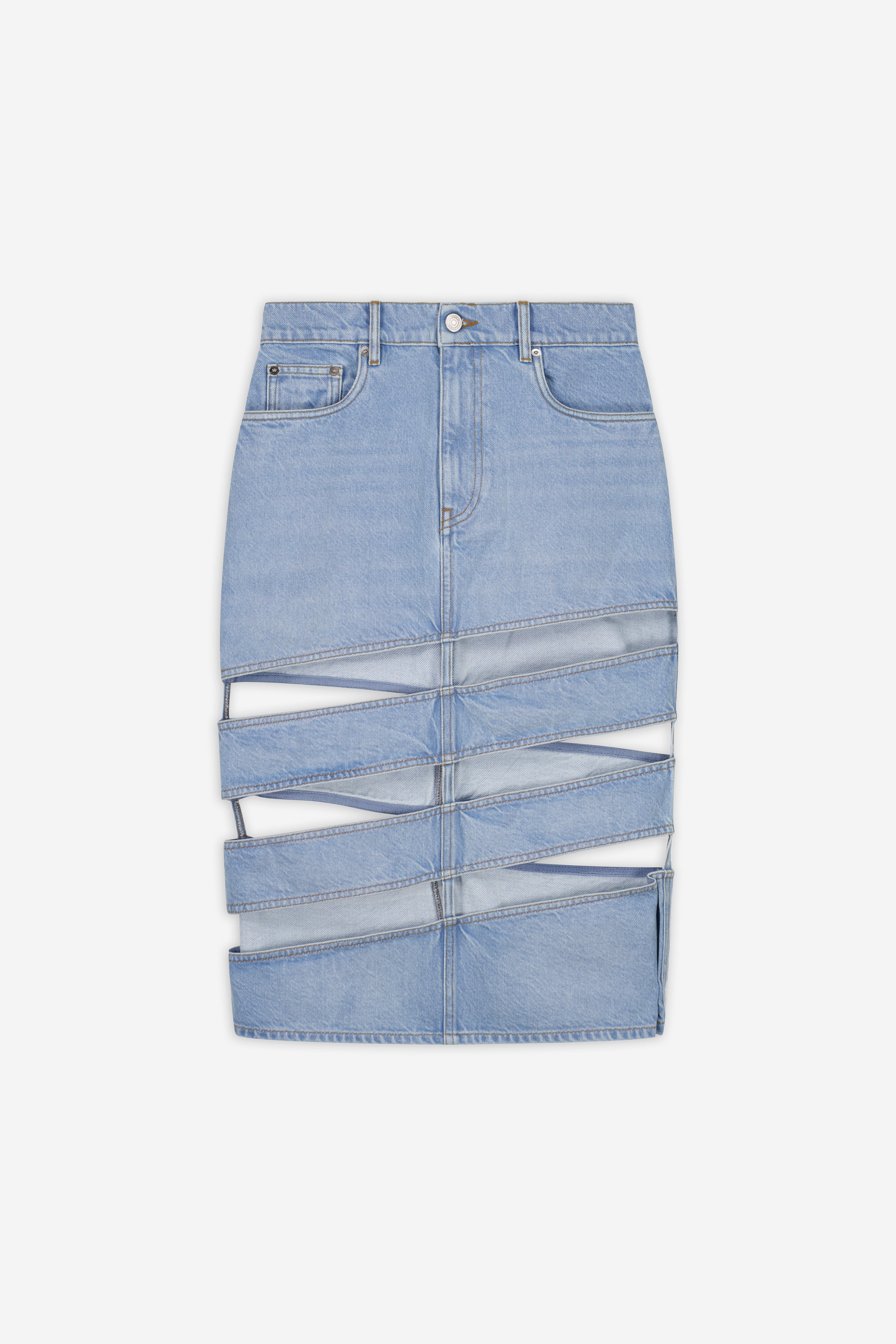 Spiral Denim Skirt