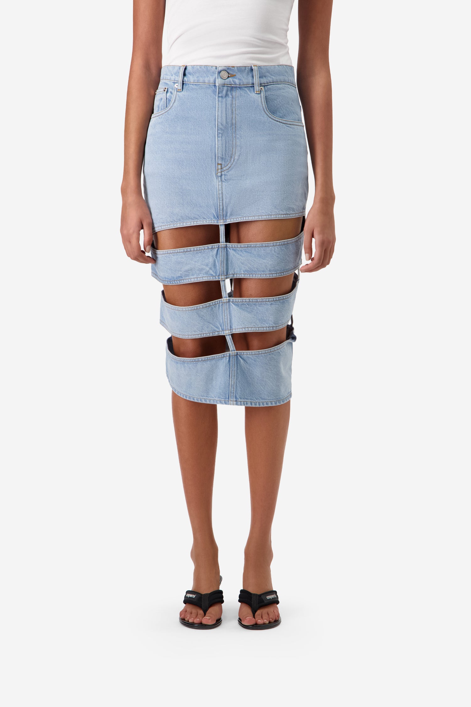 Spiral Denim Skirt