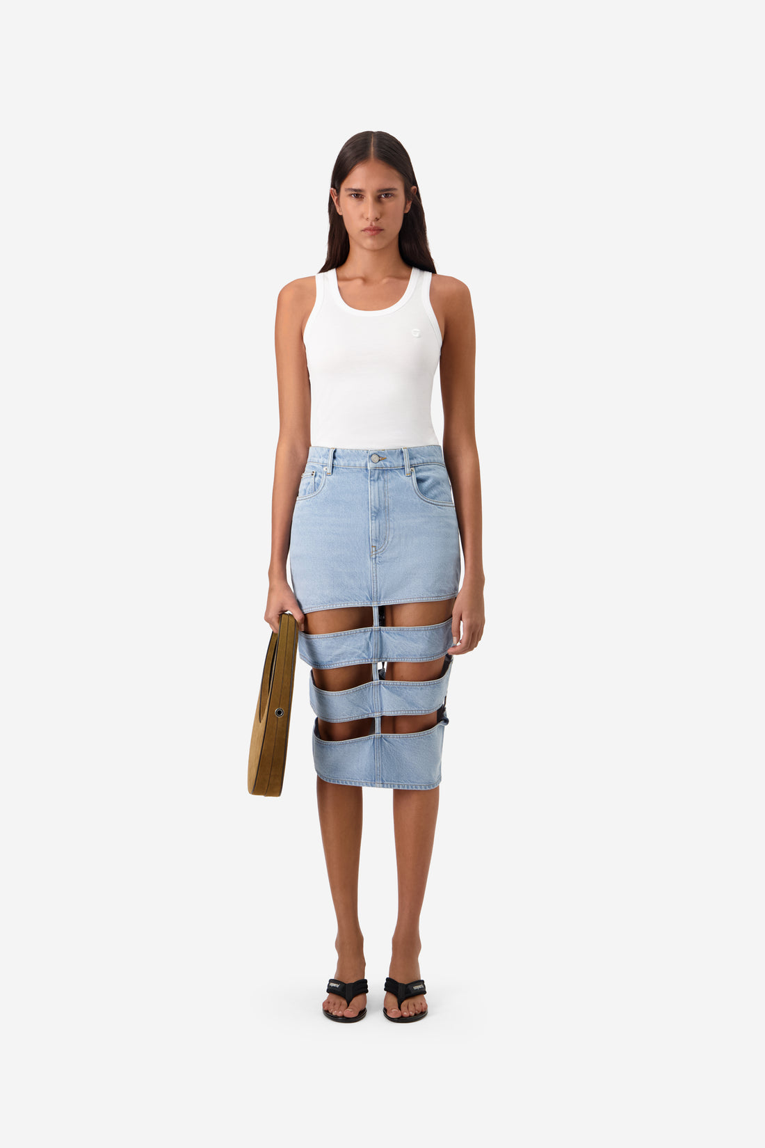 Spiral Denim Skirt