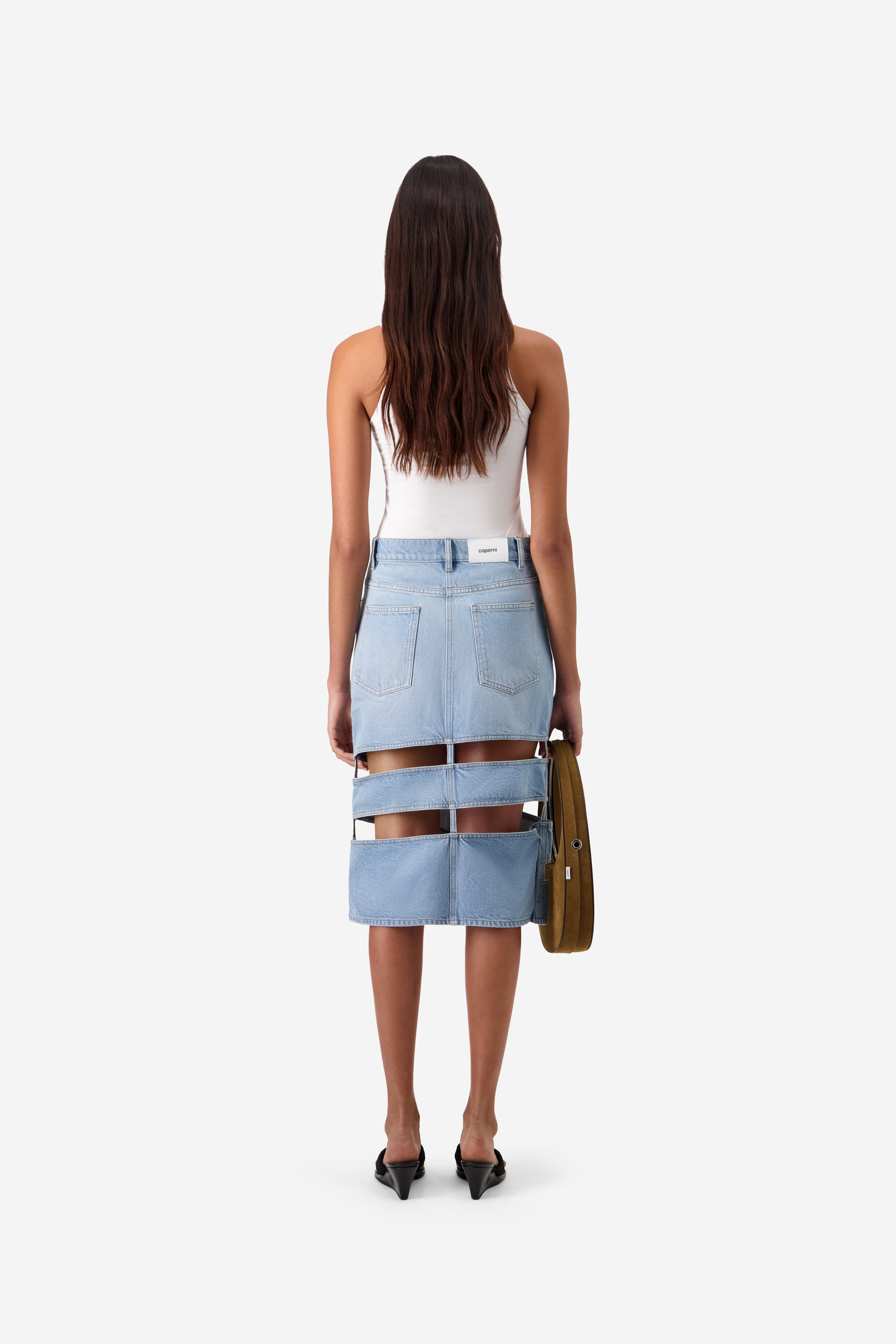 Spiral Denim Skirt