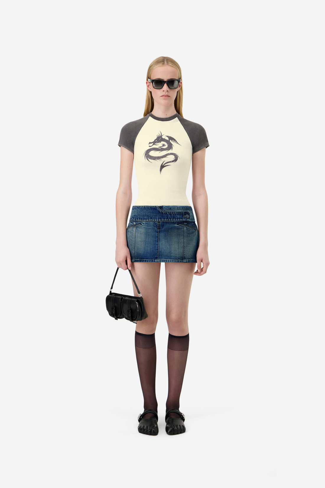 Yoke Denim Skirt