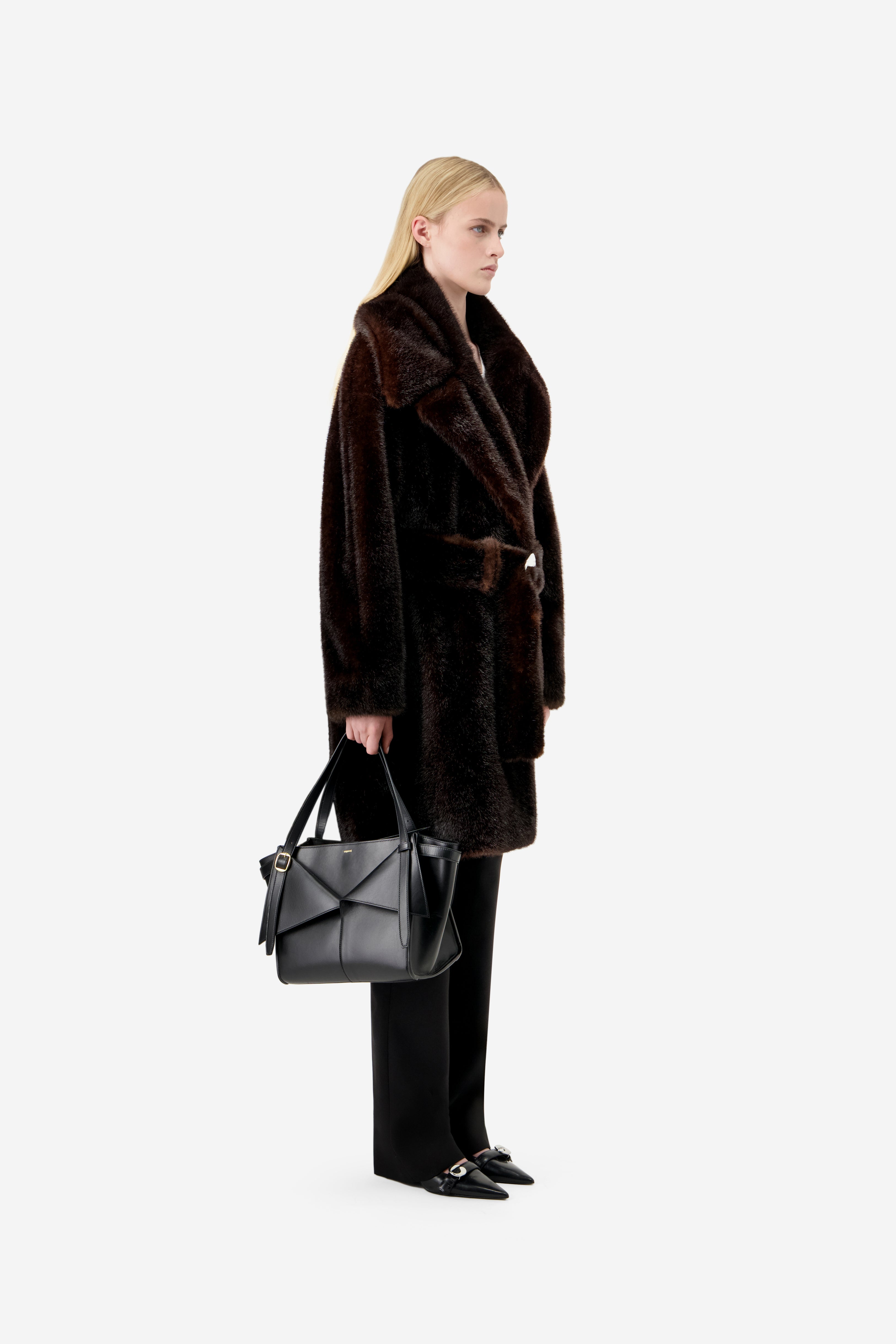 Faux Fur Belted Coat