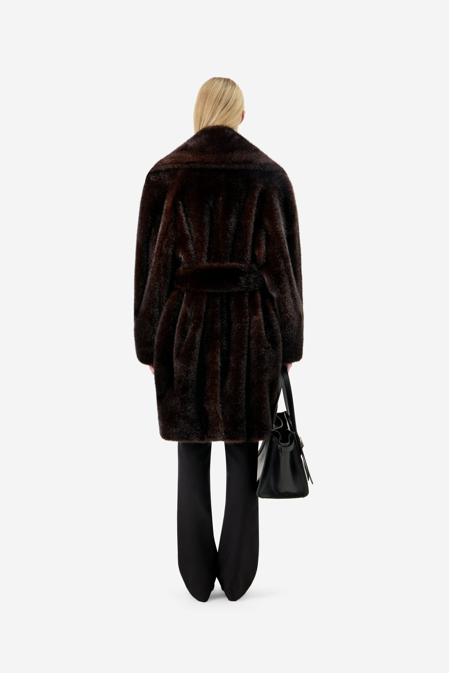 Faux Fur Belted Coat