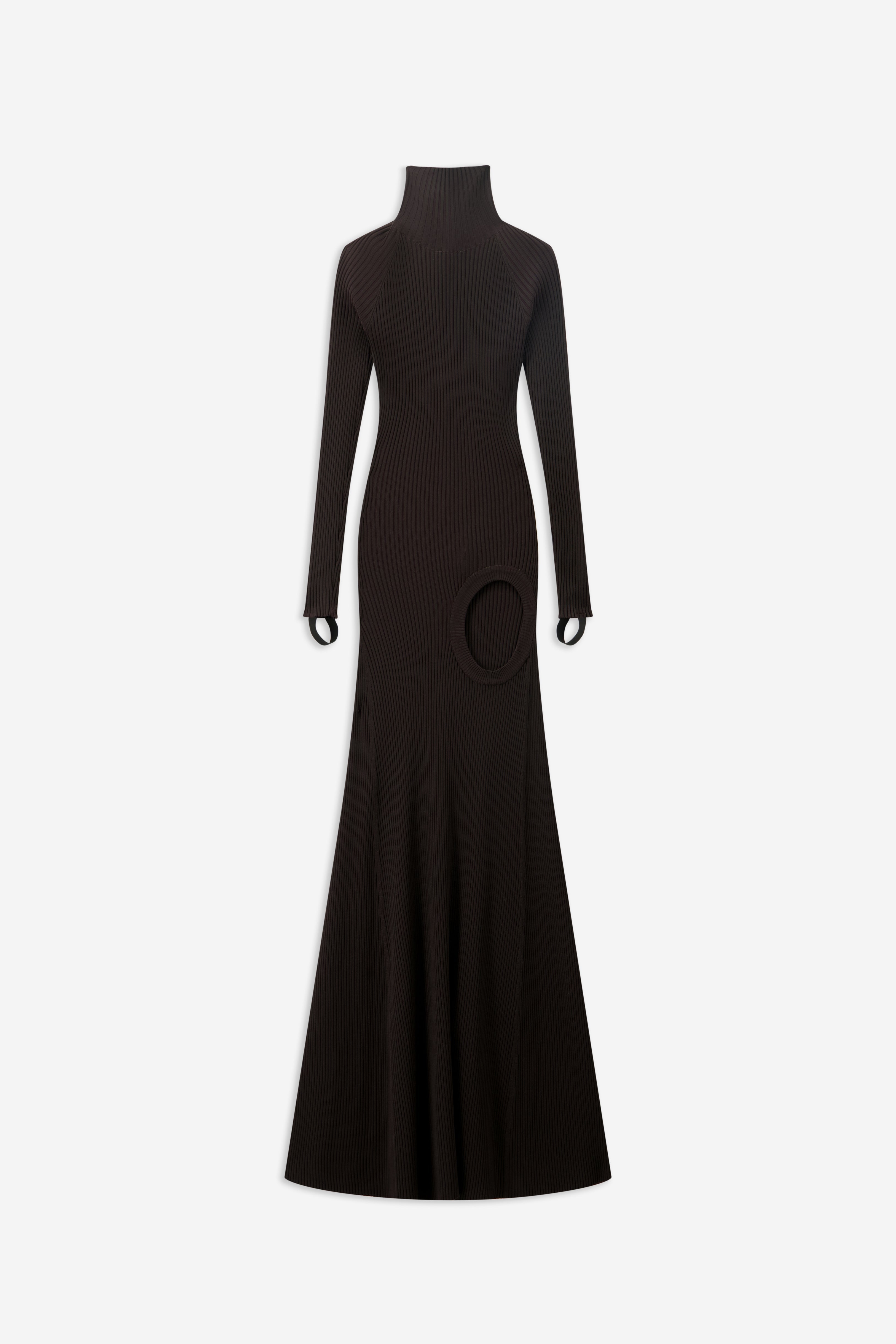 Leg Cut-Out Rib Gown