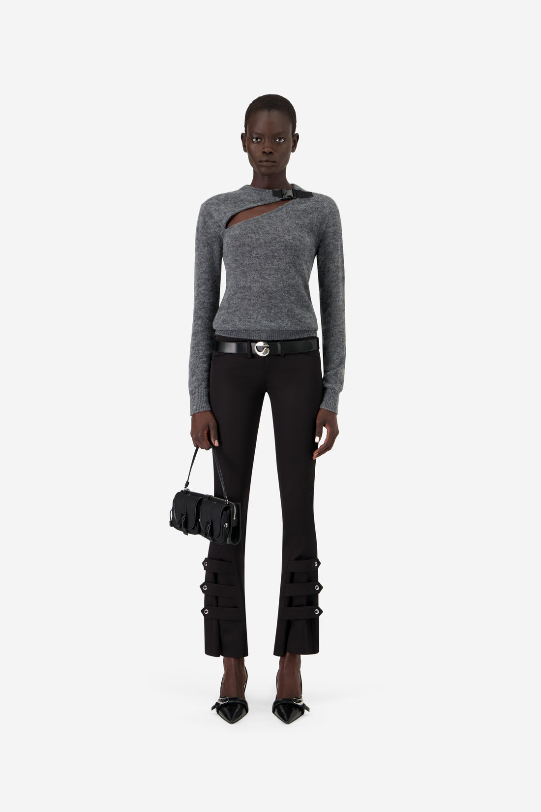 Buckle Cut-Out Sweater