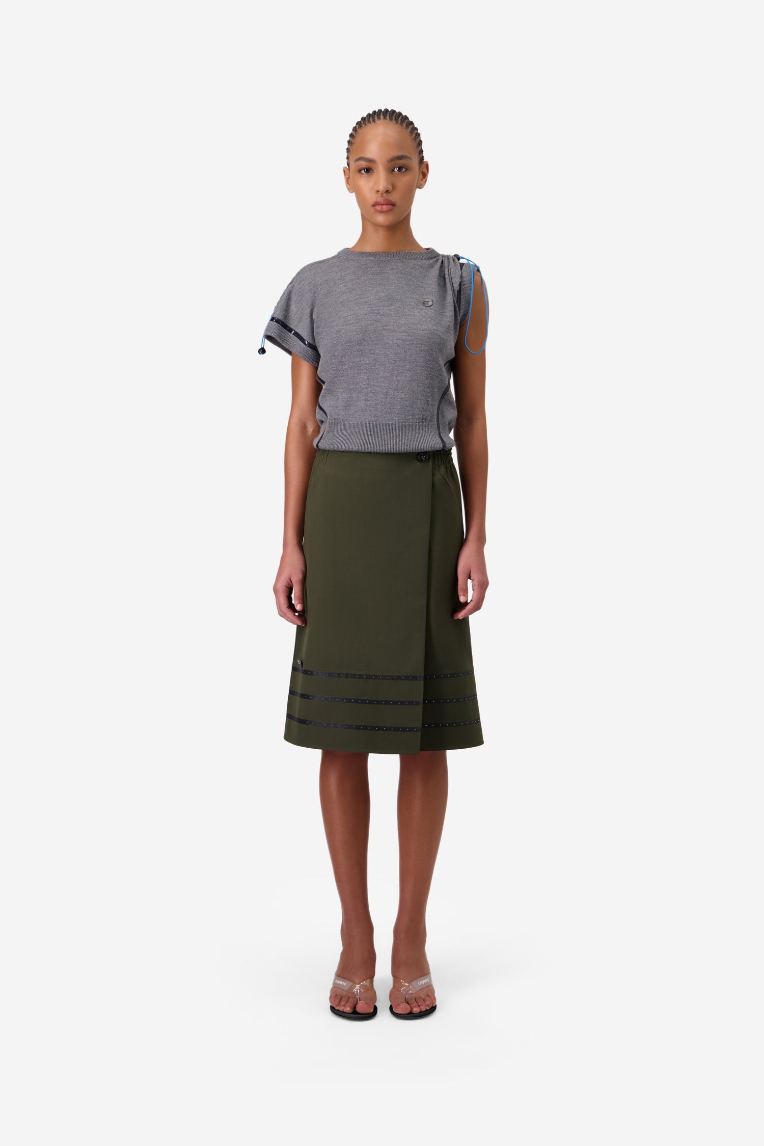 Technical Tailored Midi Skirt