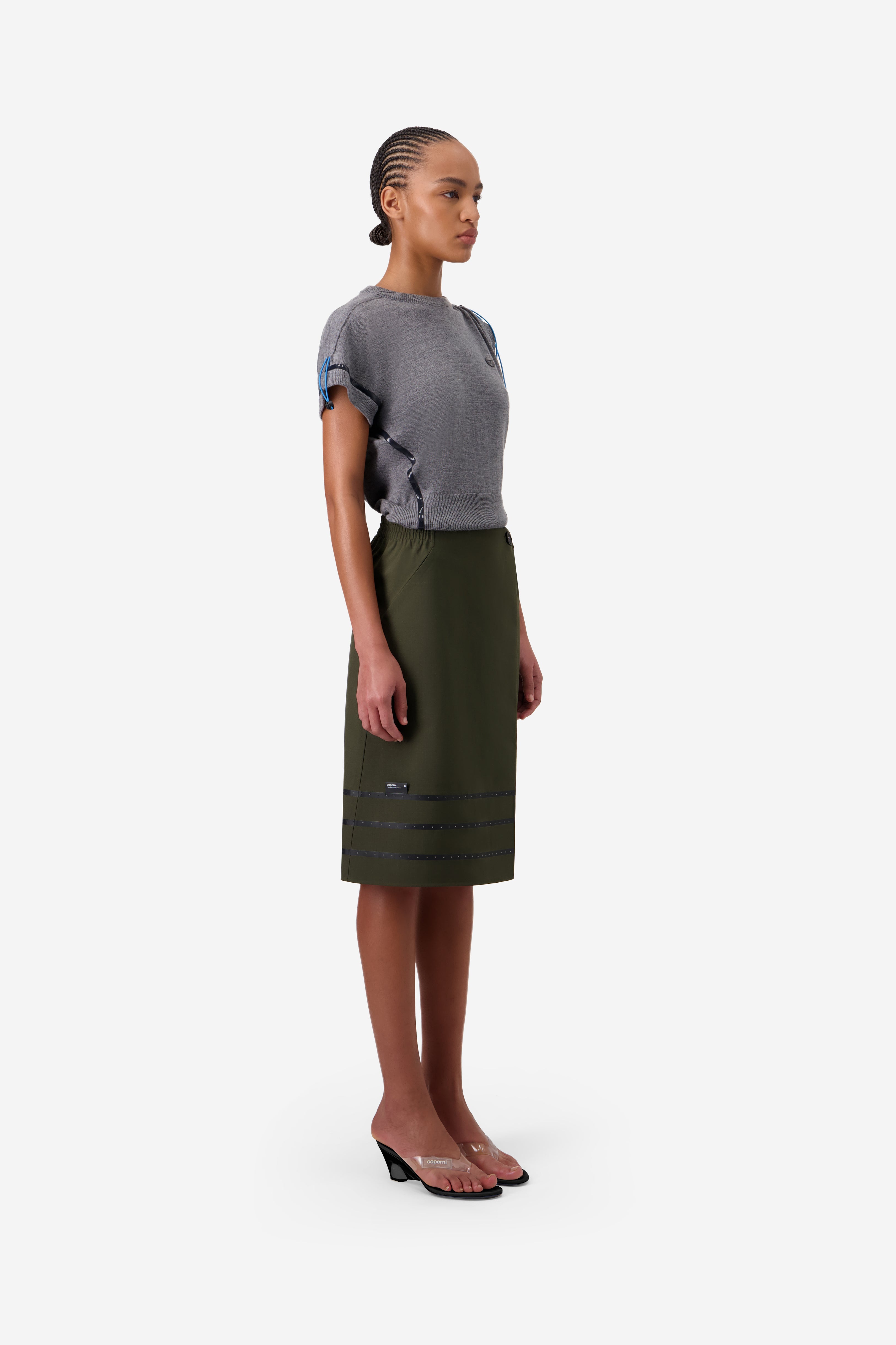 Technical Tailored Midi Skirt