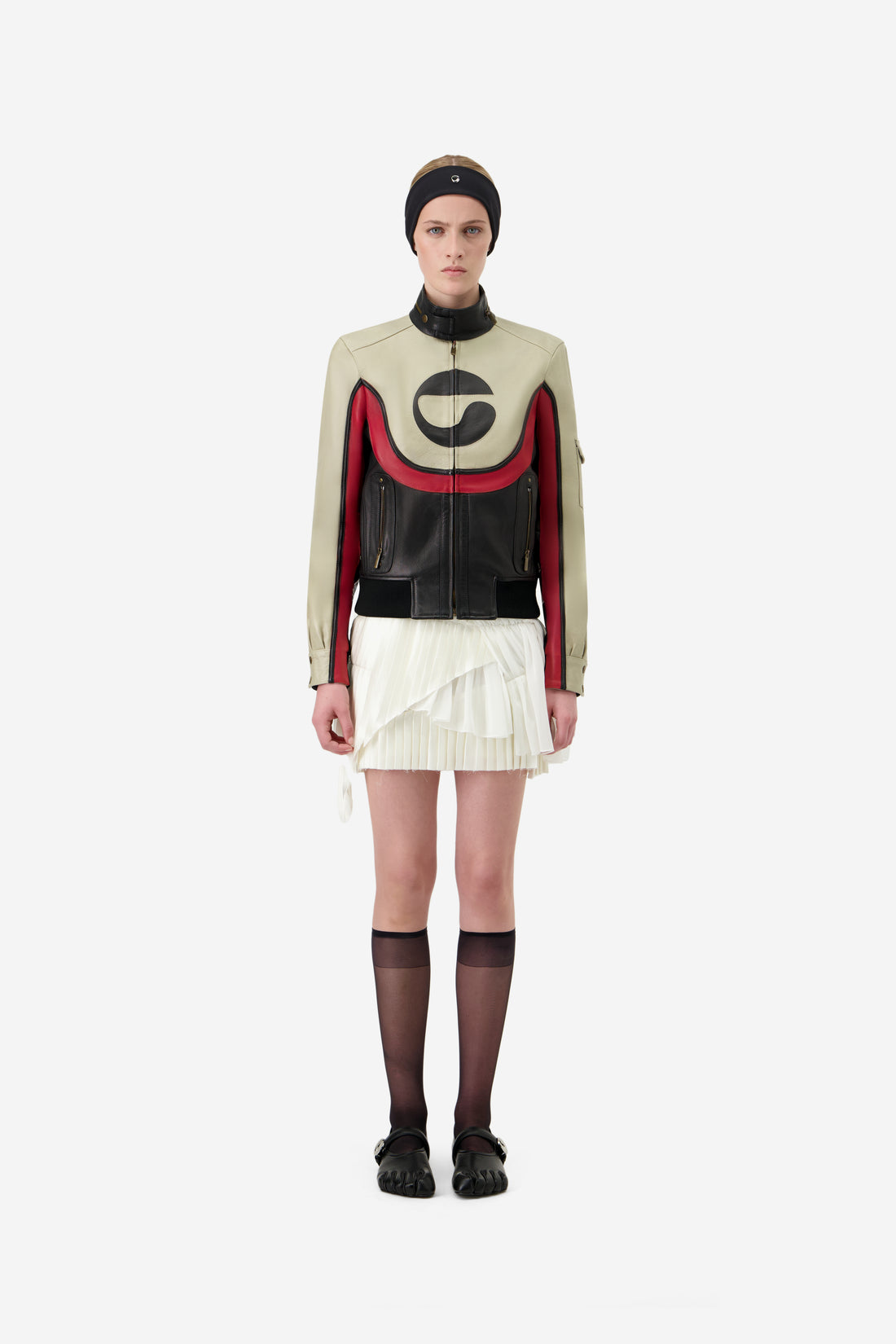 C-logo Leather Jacket
