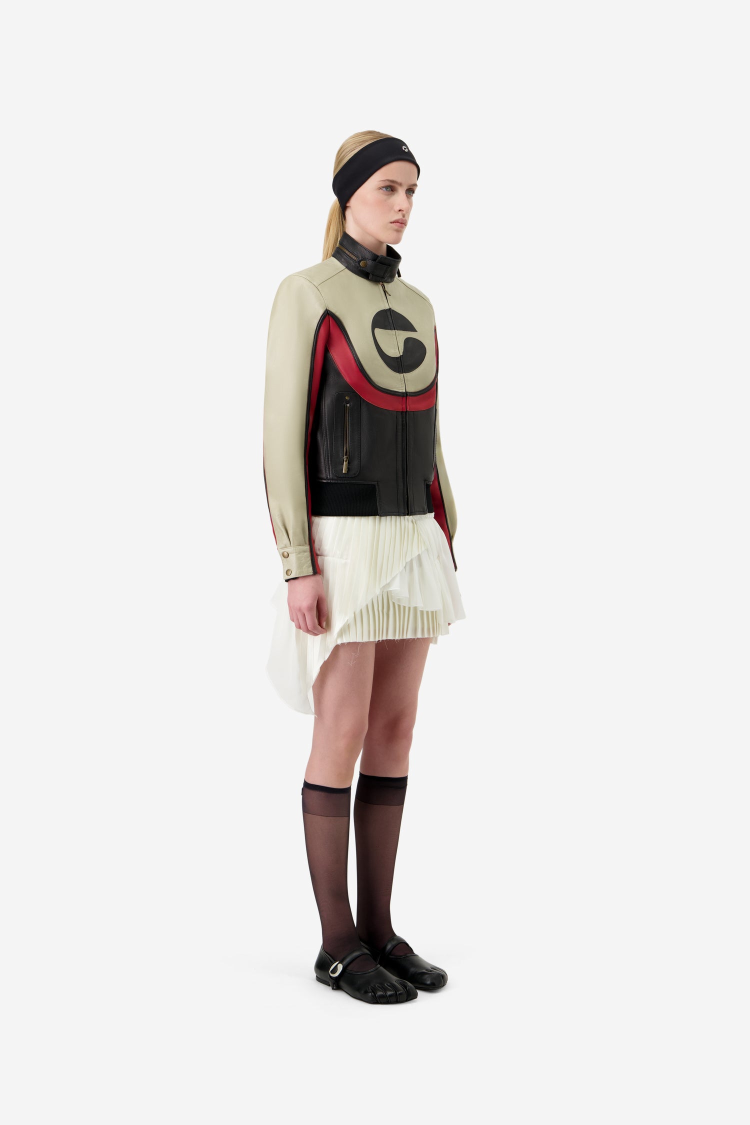 C-logo Leather Jacket