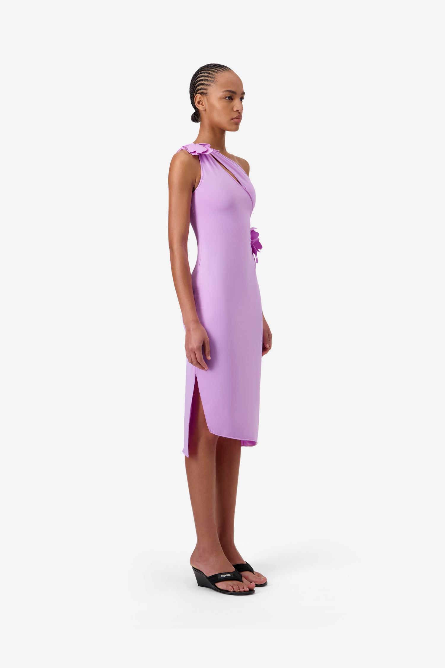 coperni asymmetric mini dress Coperni Asymmetric Mini Flower Dress
