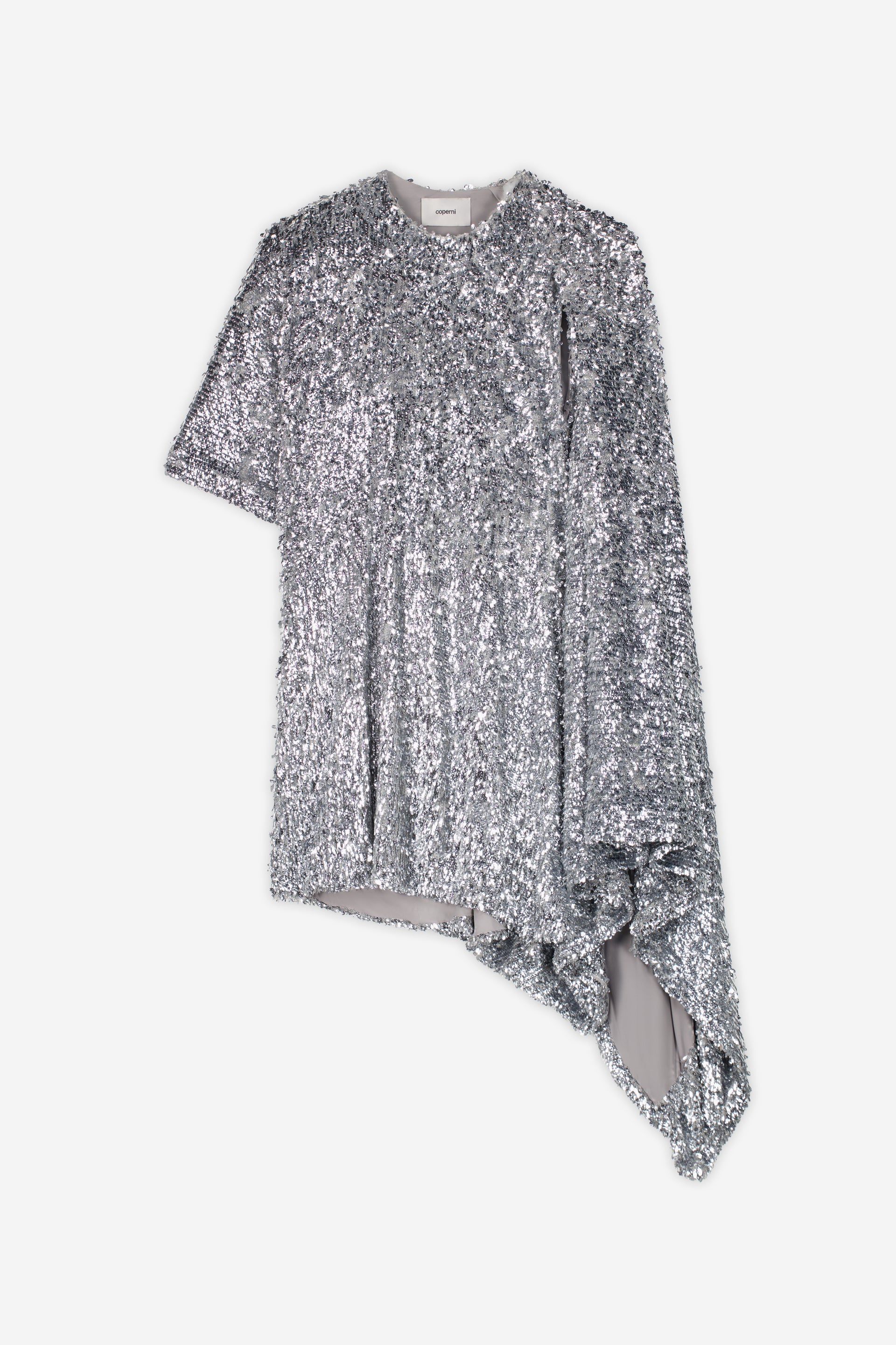 coperni sequin dress Coperni Blue Sheer Lace Crochet Sequin Cut Out Dress Gown PaumLosAngeles