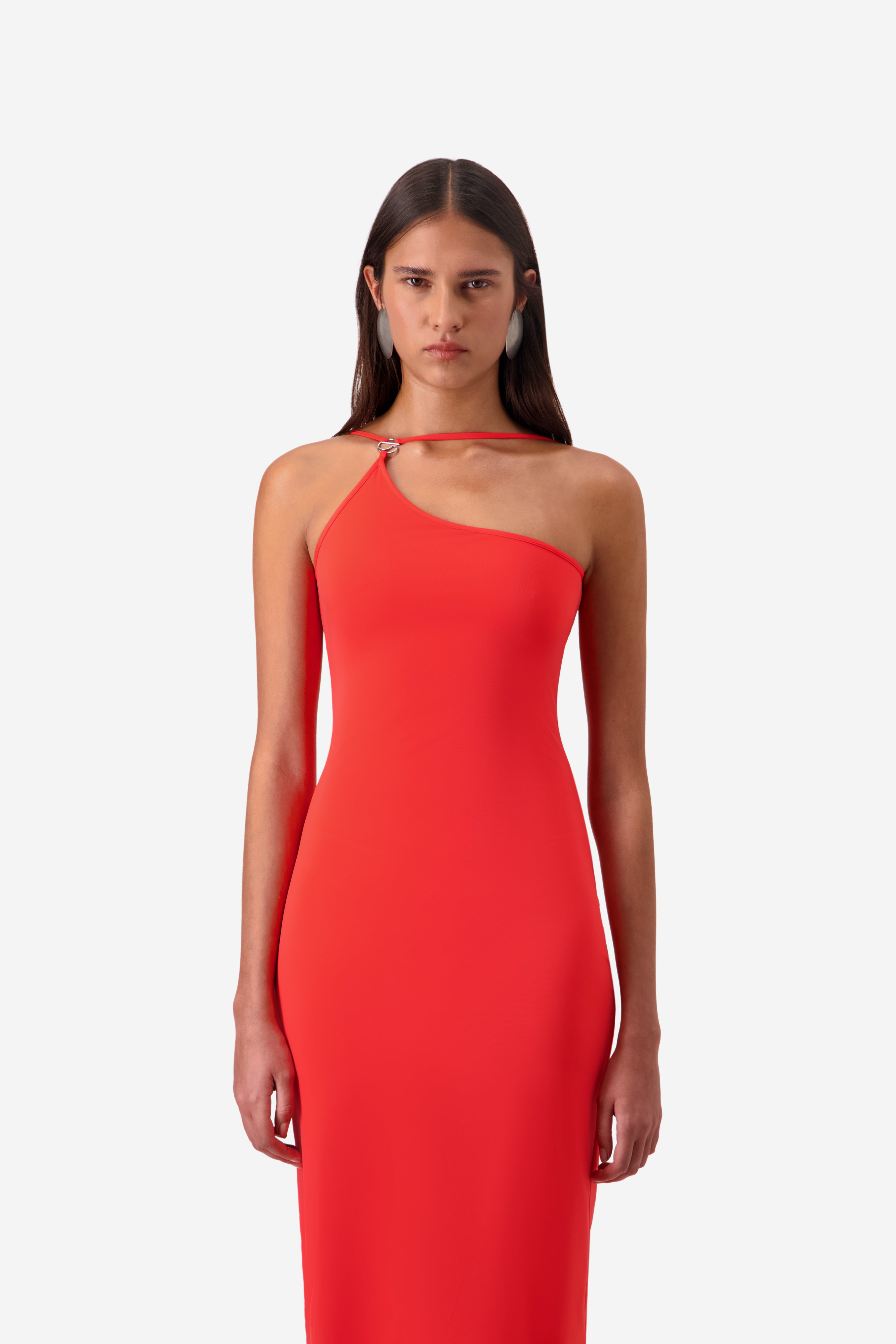 C-Logo One Shoulder Dress