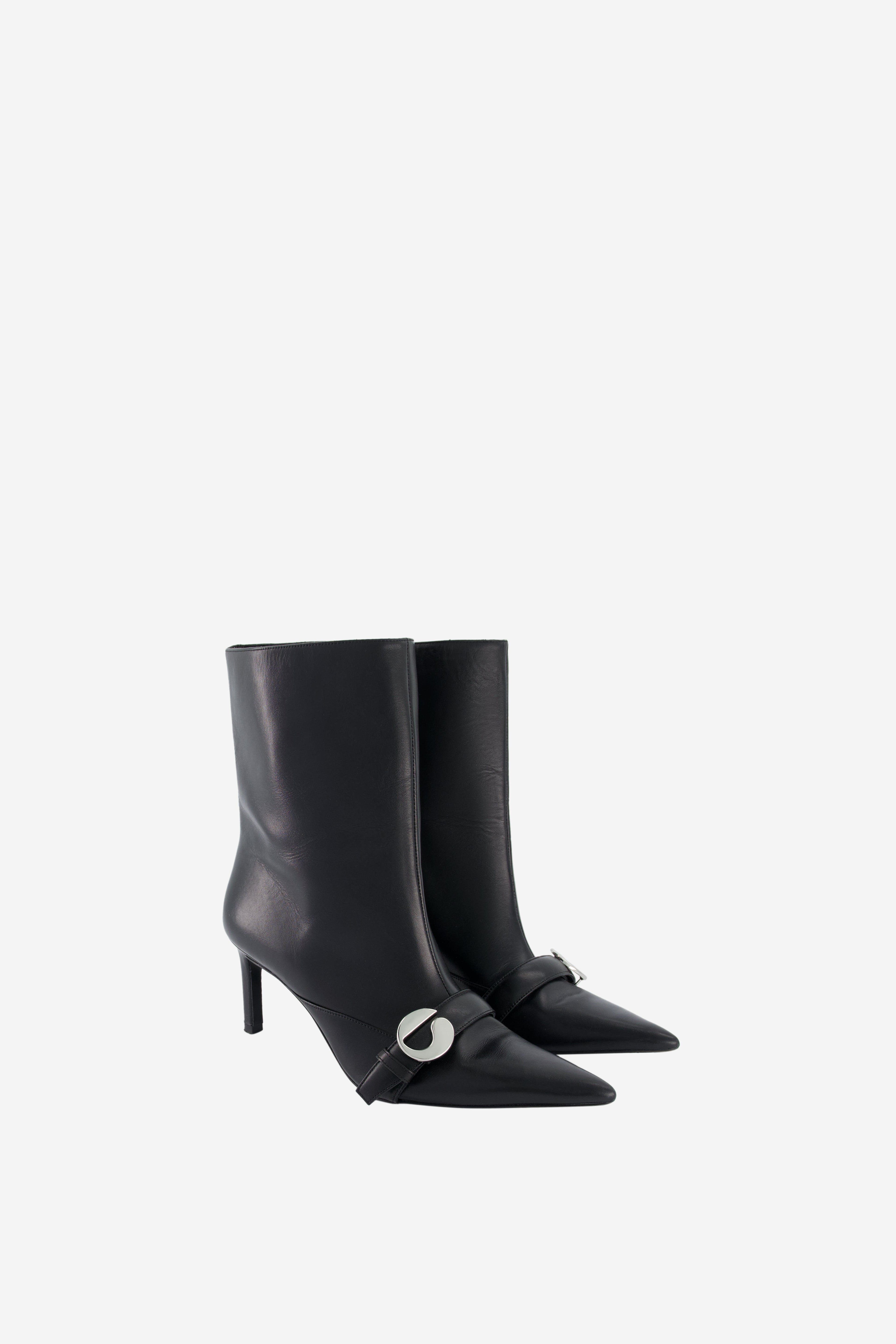 Ankle Heeled Belt Boots