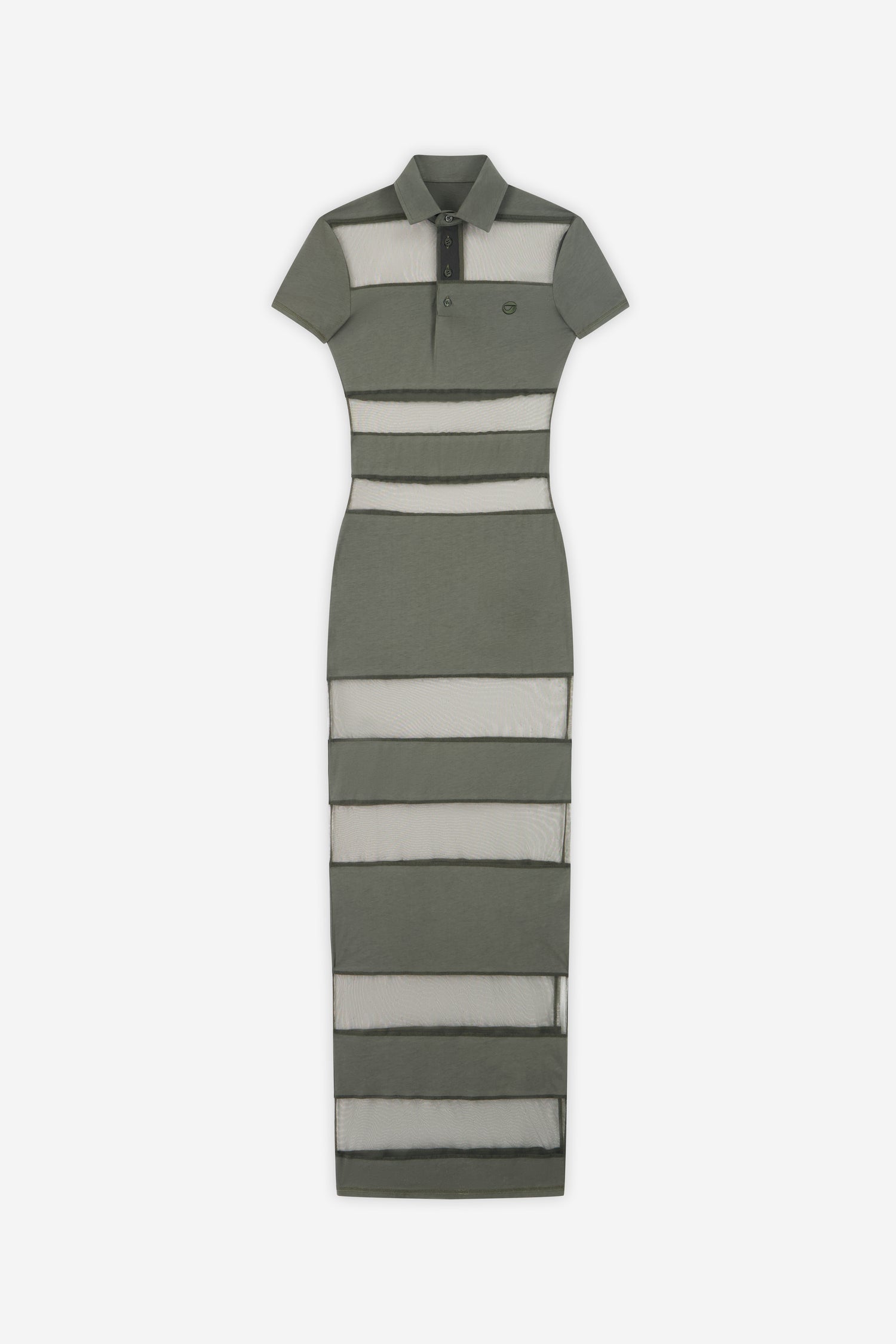 coperni green dress Coperni Striped Sheer Polo Dress