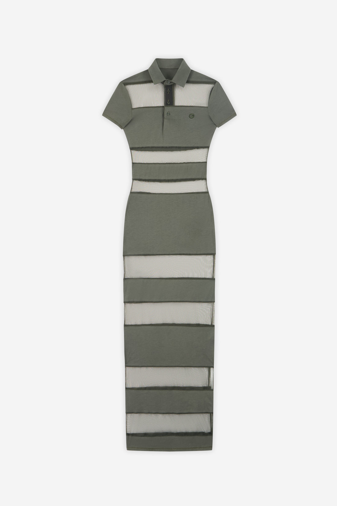 Striped Sheer Polo Dress