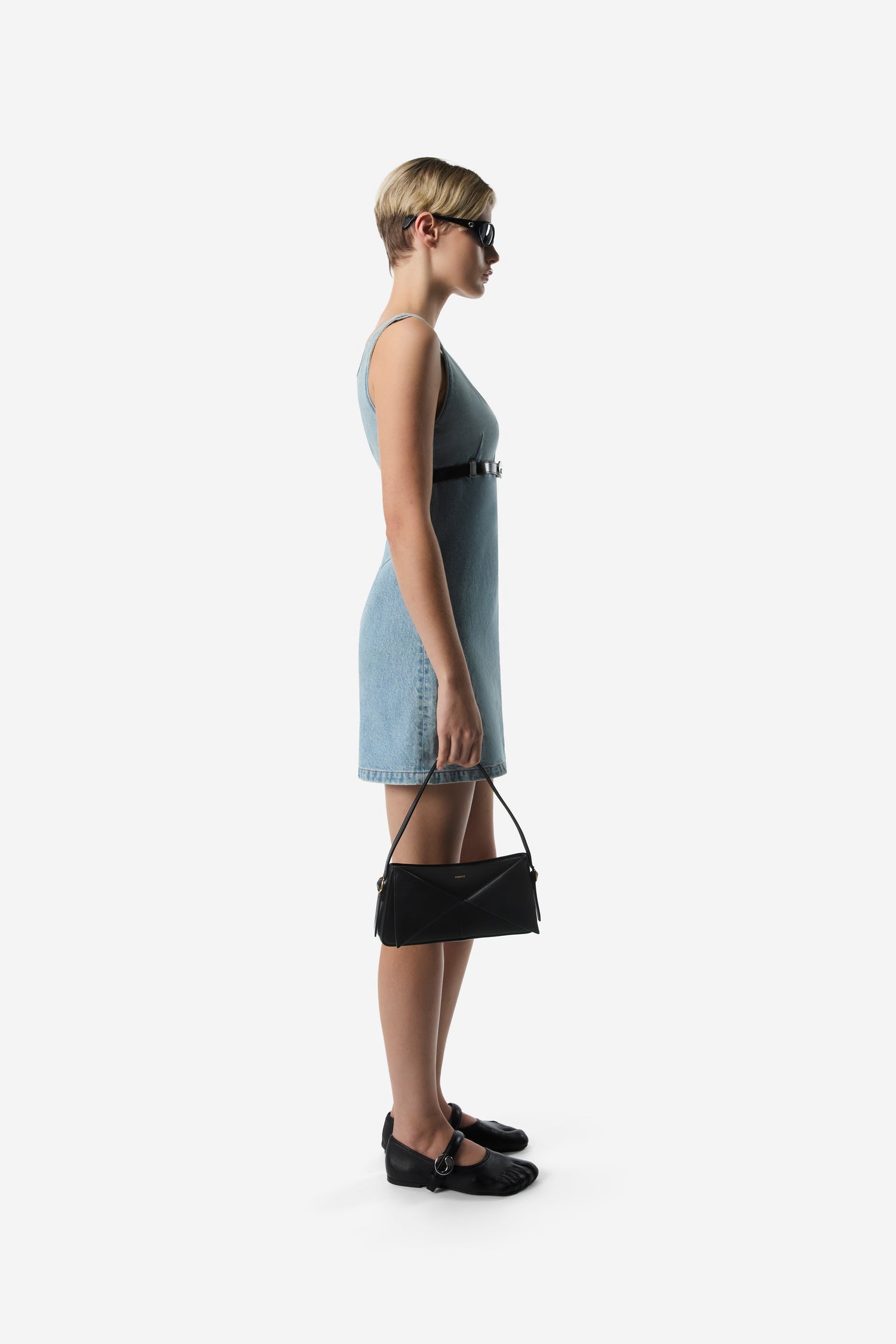 Belted Denim Mini Dress Coperni Belted Denim Mini Dress Coperni
