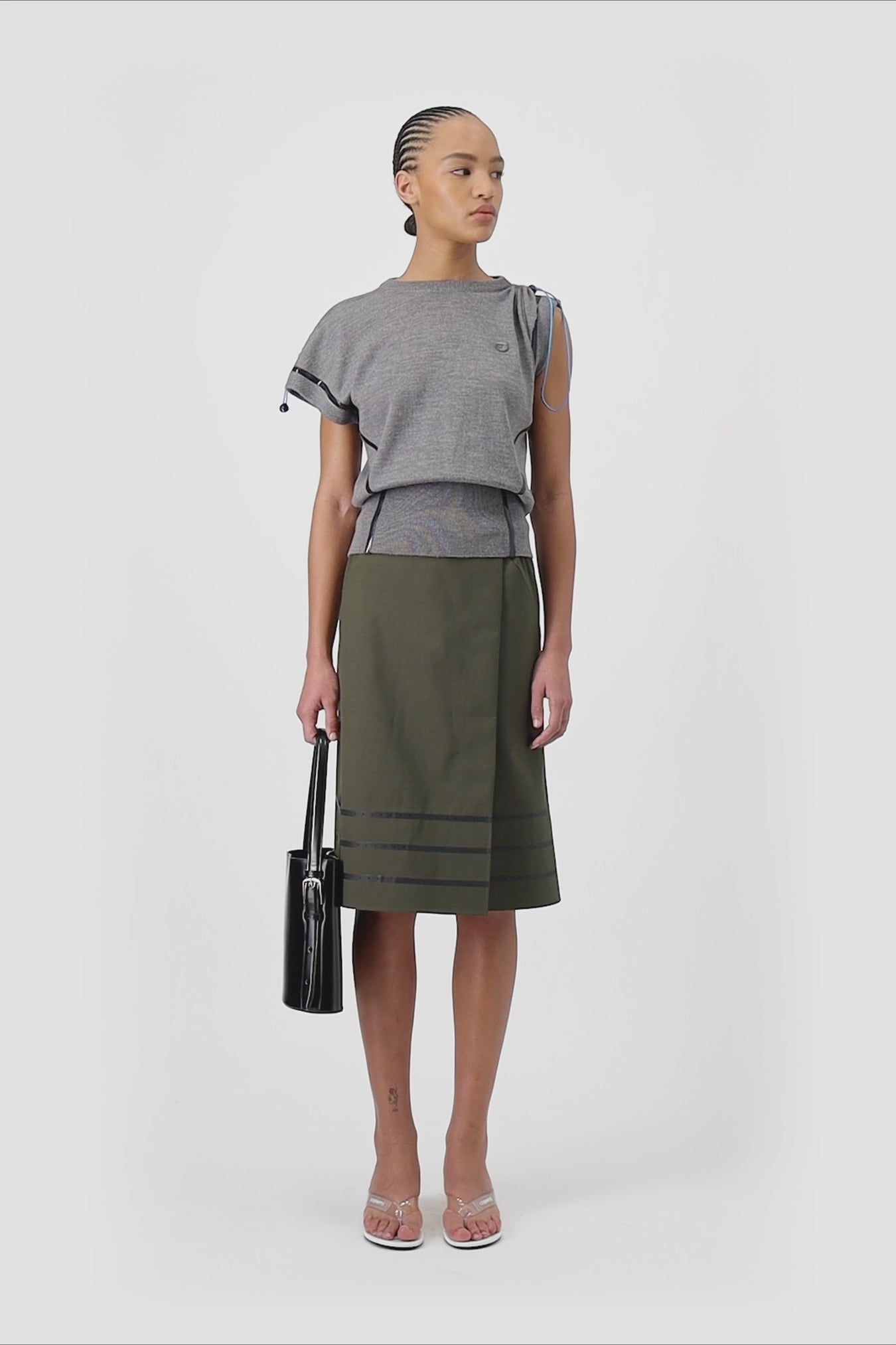 Technical Tailored Midi Skirt
